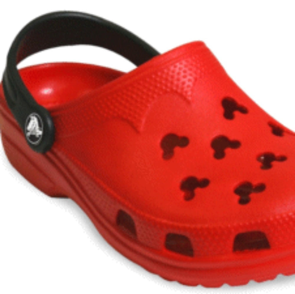 Red Mickey Mouse Crocs